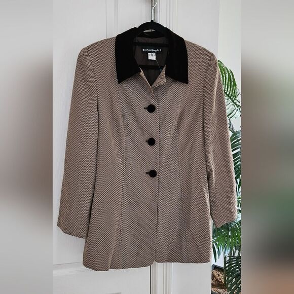 Women's Blazer with Velour Accents - Picture 1 of 7